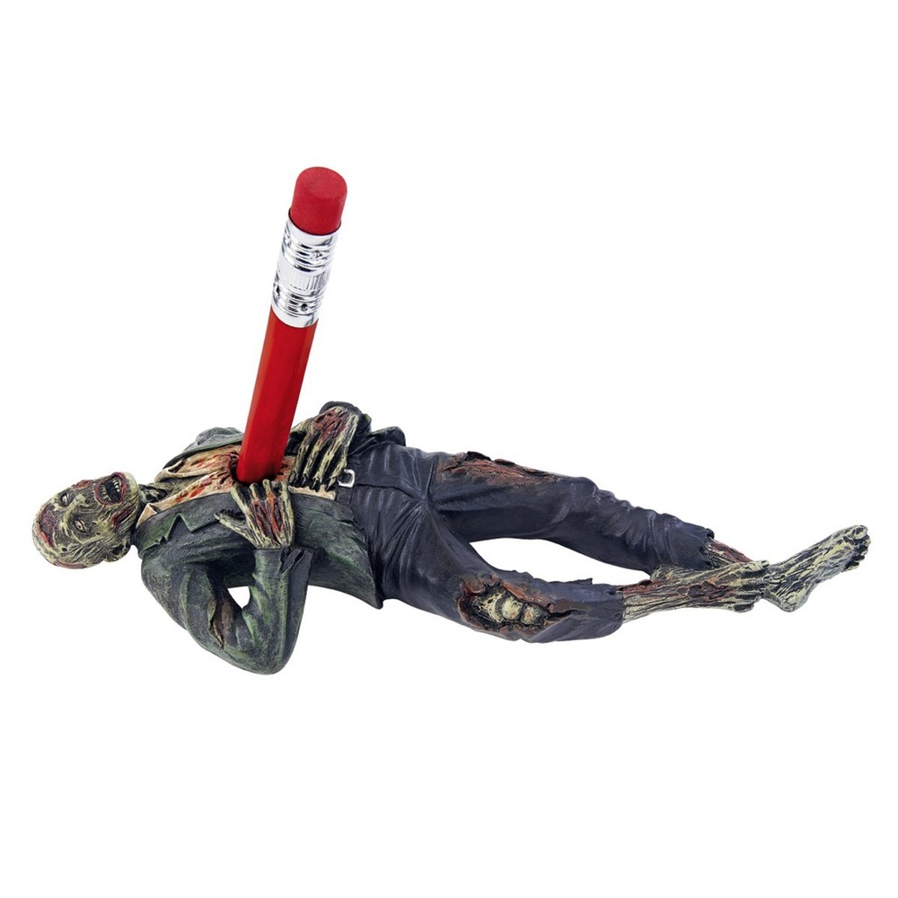 NEW Walking Dead Impaled Zombie Desktop Pen / Pencil Holder Approx 6.5” Long